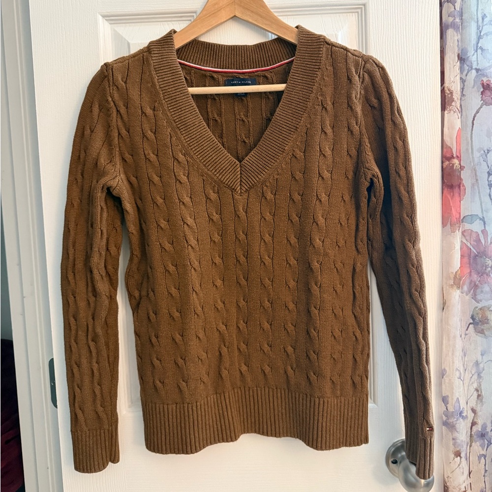 Tommy Hilfiger Brown Cable Knit Sweater